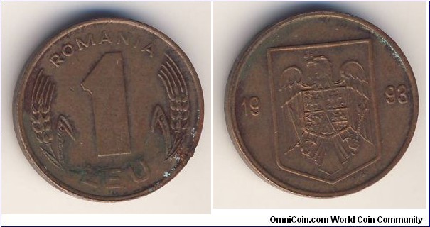 1 Leu (Romania, Post-Eastern Bloc Republic // Copper plated steel)