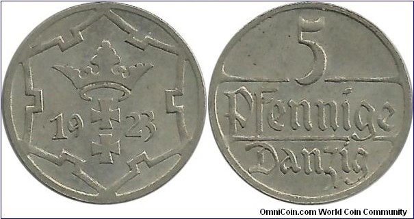 Danzig 5 Pfennige 1923