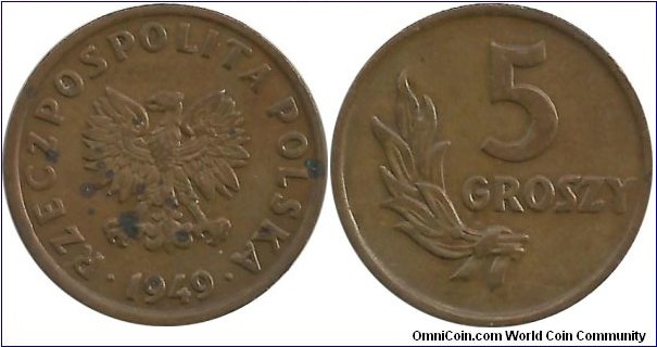 Poland 5 Groszy 1949(Bronze)