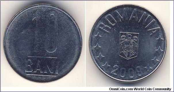 10 Bani (Romania-European Union Republic / Eagle without crown // Nickel plated steel)