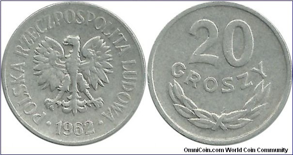 Poland 20 Groszy 1962