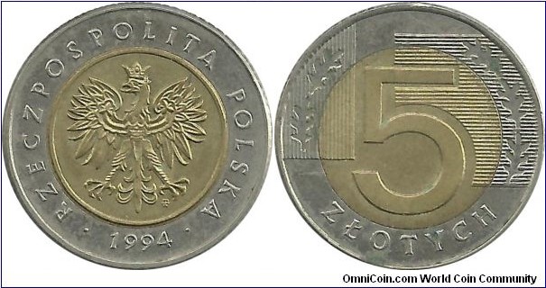 Poland 5 Zlotych 1994