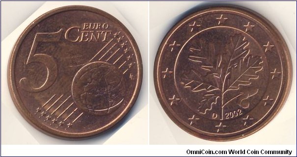 5 Euro Cent (European Union - Federal Republic of Germany // Copper plated steel) 