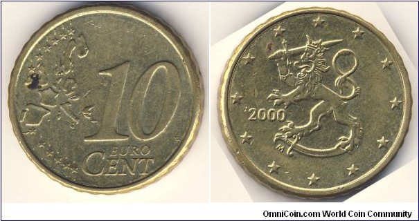 10 Euro Cent (European Union - Republic of Finland // Nordic Gold)