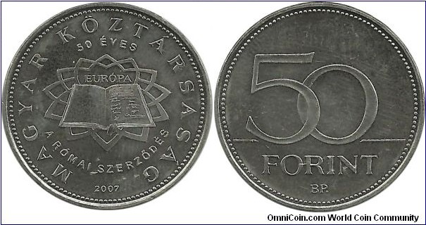 Hungary 50 Forint 2007 - 50th Anniversary of the signing of the Treaty of Rome
