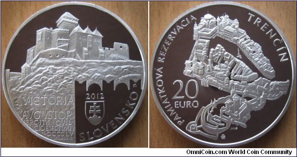 20 Euro - Trencin - 33.63 g Ag .925 Proof - mintage 7,500