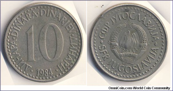 10 Dinara (Socialist Federal Republic of Yugoslavia / Hard Dinar // Copper-Nickel)