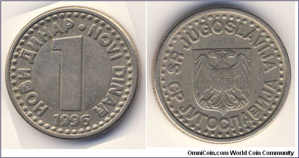 1 Novi Dinar (Federal Republic of Yugoslavia // Nickel Brass)