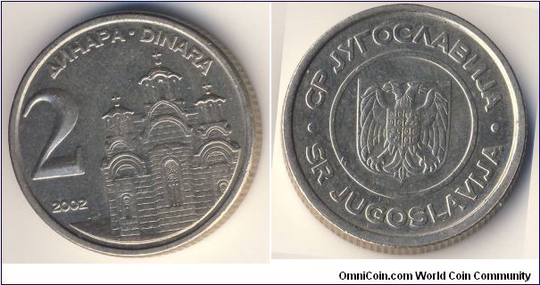 2 Dinara (Federal Republic of Yugoslavia // Nickel Brass)