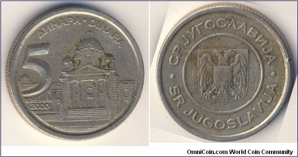 5 Dinara (Federal Republic of Yugoslavia // Nickel Brass)