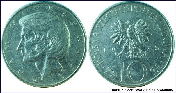 Poland10Zlotych-AdamMickiewicz-y74-1975