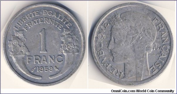 1 Franc (4th French Republic // Aluminium)