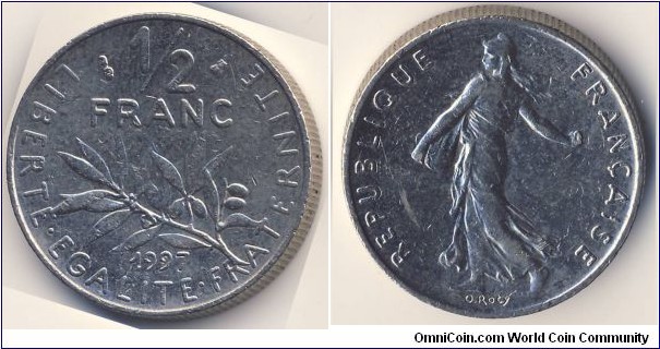 1/2 Franc (5th French Republic // Nickel 4.5g)