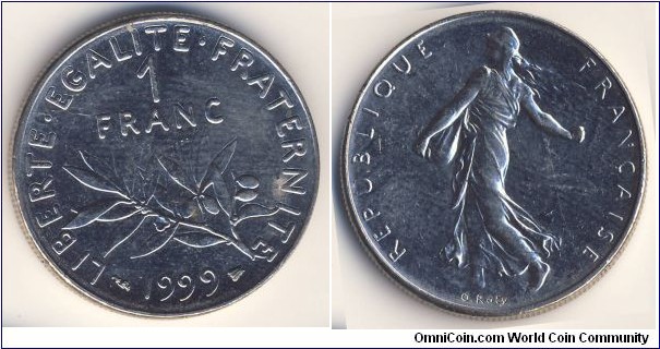 1 Franc (5th French Republic // Nickel 6g)