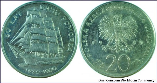 Poland20Zlotych-DarPomorza-y112-1980