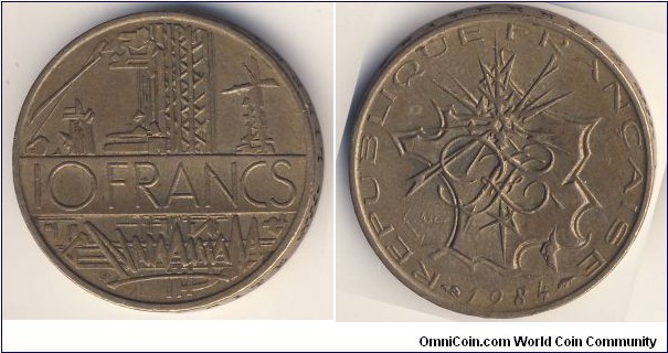 10 Francs (5th French Republic // Copper-Aluminium-Nickel 92/2/6)
