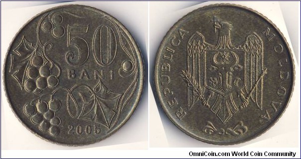 50 Bani (Republic of Moldova // Brass clad steel)