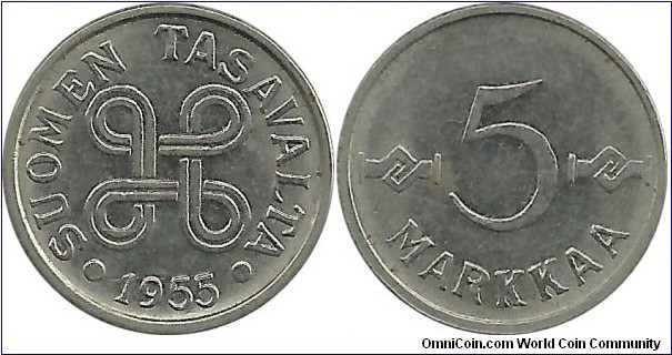 Finland 5 Markkaa 1955