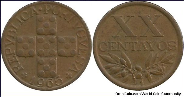 Portugal 20 Centavos 1965