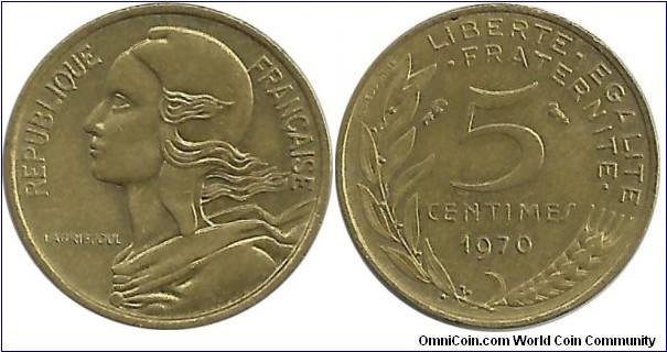 France 5 Centimes 1970