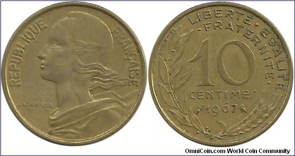 France 10 Centimes 1967