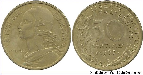 France 50 Centimes 1963 - Marianne of France