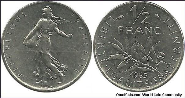 France ½ Franc 1965