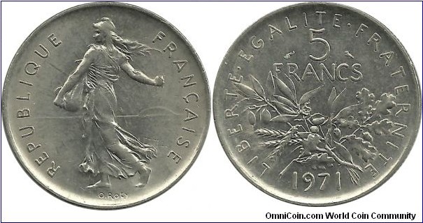 France 5 Francs 1971