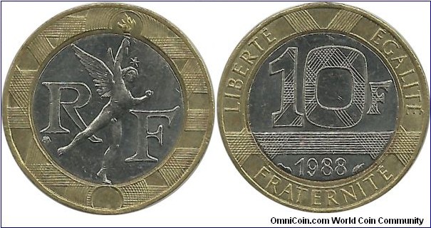 France 10 Francs 1988 - The statue of an Angel