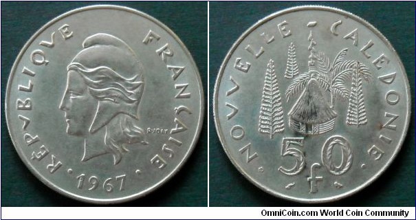 New Caledonia 50 francs.
1967