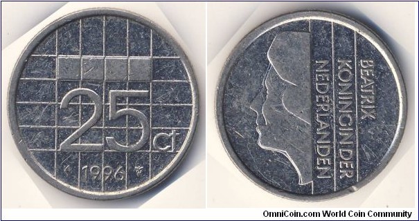 25 Cent (Kingdom of the Netherlands / Queen Beatrix // Nickel 3g)