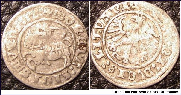 1512 Poland Lithuania half grosz Sisimund I