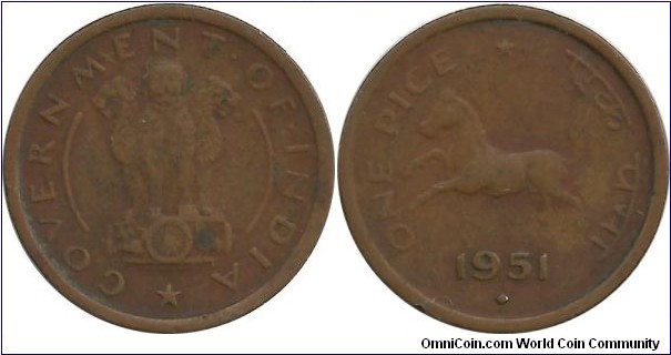 IndiaRepublic 1 Pice 1951(B)