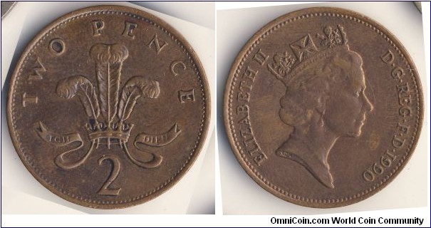 2 Pence (United Kingdom / Queen Elizabeth II // Bronze 7.12g)