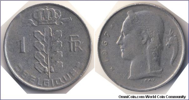 1 Franc (Kingdom of Belgium / King Baudouin I // Copper-Nickel)