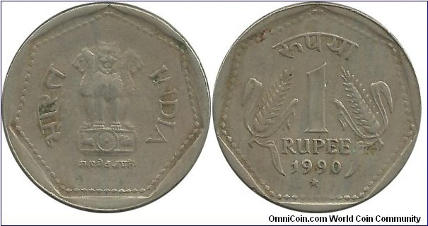 IndiaRepublic 1 Rupee 1990(H)