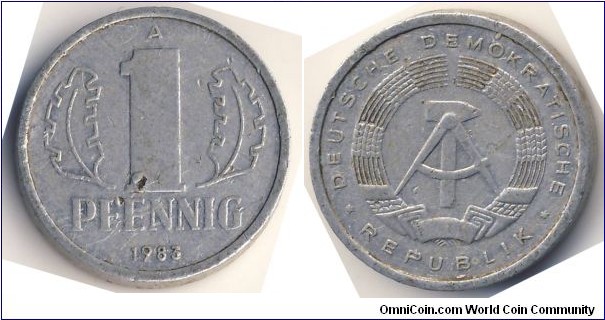 1 Pfennig (East Germany - Democratic Republic // Aluminium)