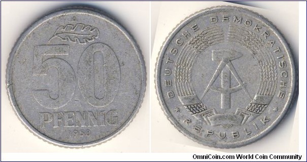 50 Pfennig (East Germany - Democratic Republic // Aluminium)