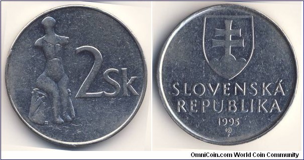 2 Koruny (Slovak Republic // Nickel plated steel)