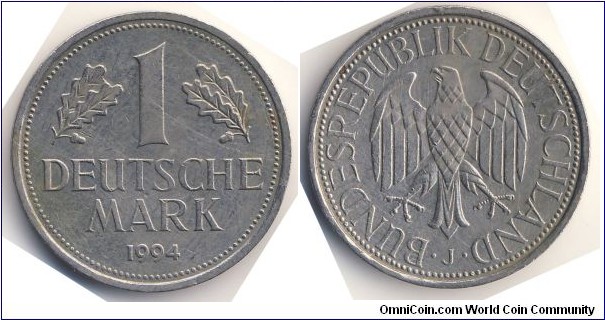 1 Deutsche Mark (Federal Republic of Germany - Re-Unified // Copper-Nickel)