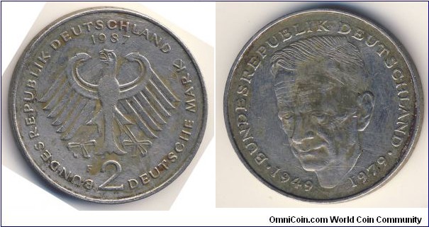 2 Deutsche Mark (West Germany - Federal Republic // Copper-Nickel clad nickel)