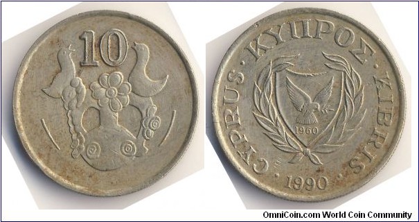 10 Cents (Republic of Cyprus // Nickel Brass)