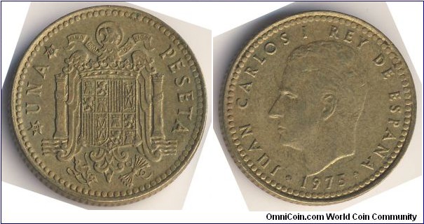 1 Peseta (Kingdom of Spain / King Juan Carlos I / 1979 Issue / Aluminium-Bronze)