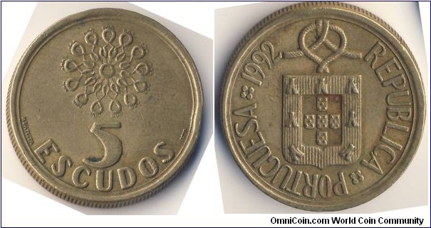 5 Escudos (3rd Portuguese Republic // Nickel Brass)