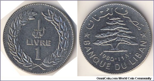 1 Livre (Republic of Lebanon // Nickel 8g)