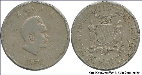 Zambia 50 Ngwee 1972