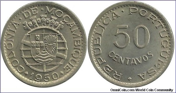 Colonia de Moçambique-Port 50 Centavos 1950