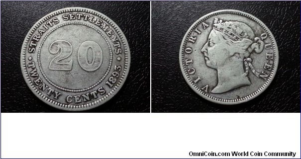 Strait settlements Queen Victoria 20 cents 800.silver