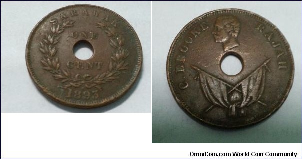 Rajah Charles Johnson Brooke 1 cent copper