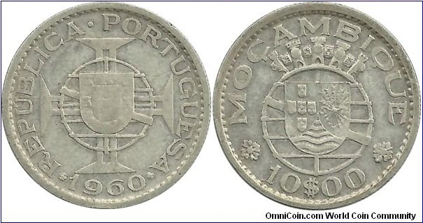 Mocambique-Port 10 Escudos 1960